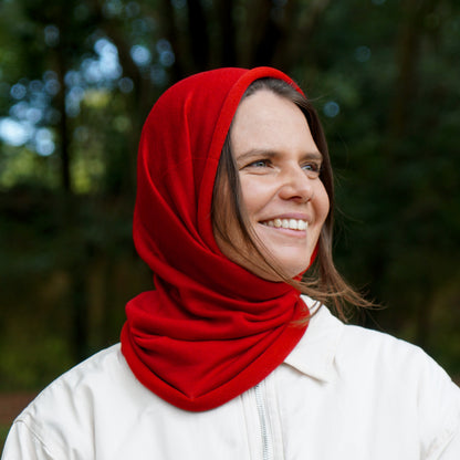 Rich Red Merino Beanie Wrap