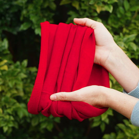 Rich Red Merino Beanie Wrap