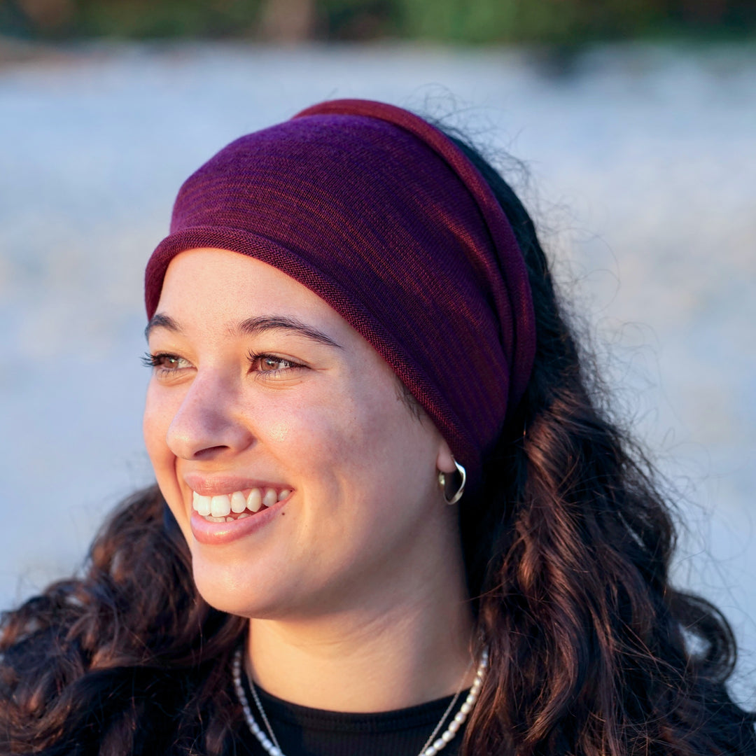 Rustic Plum Merino Wide Headband