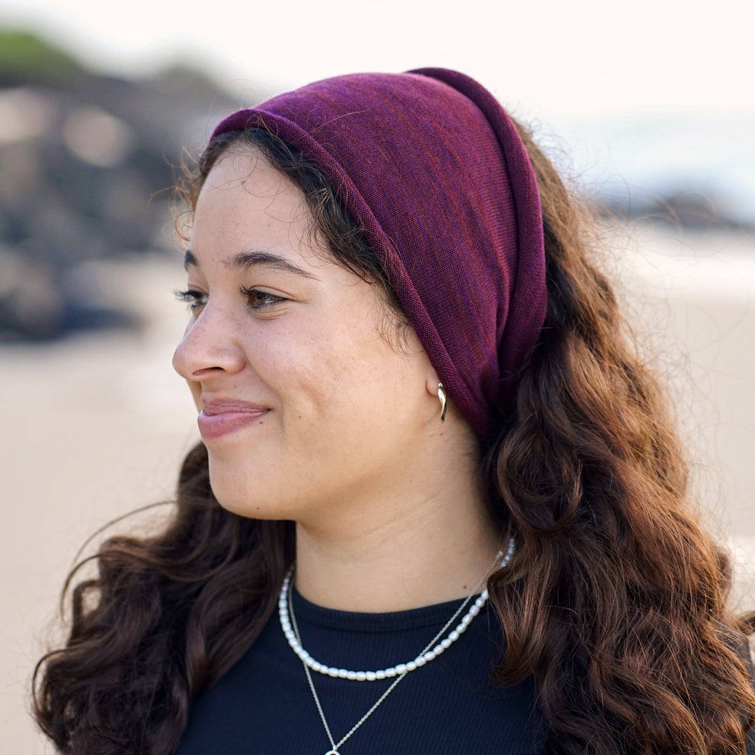 Rustic Plum Merino Wide Headband