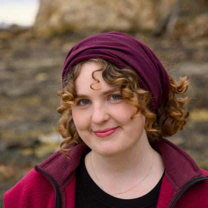 Rustic Plum Merino Beanie Wrap