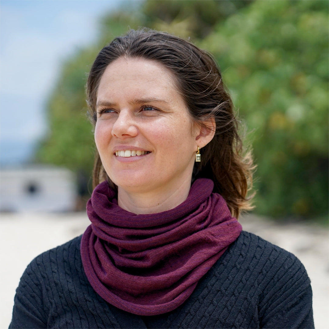 Rustic Plum Merino Beanie Wrap