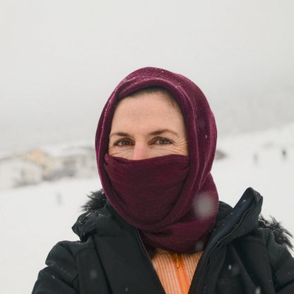 Rustic Plum Merino Beanie Wrap