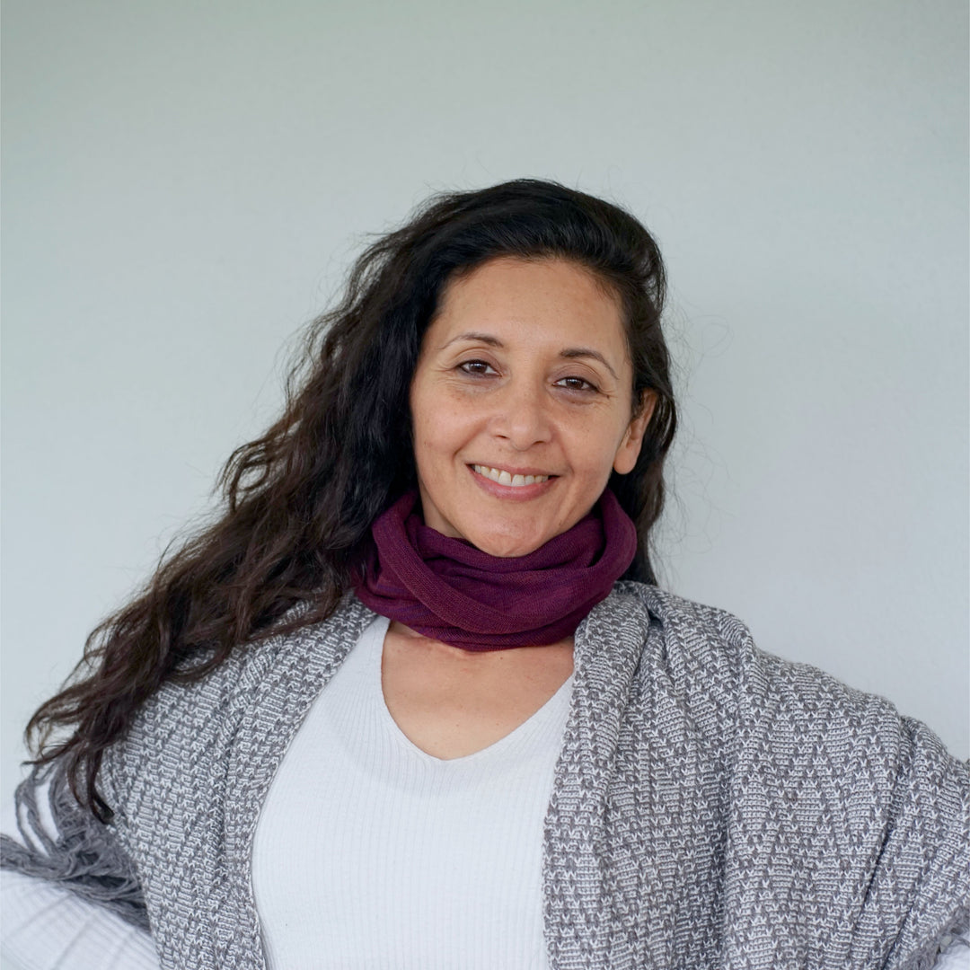 Rustic Plum Merino Beanie Wrap