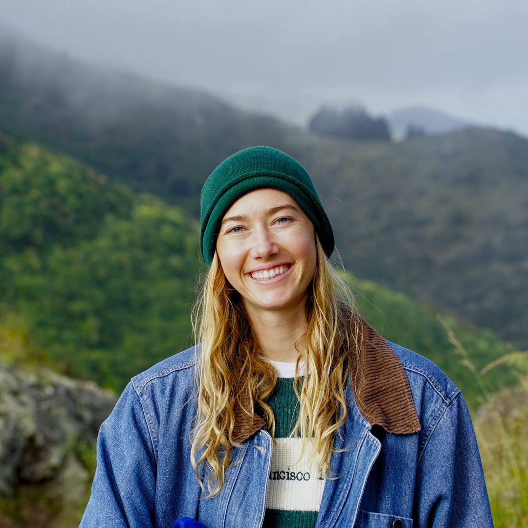 Forest Green Merino Beanie Wrap