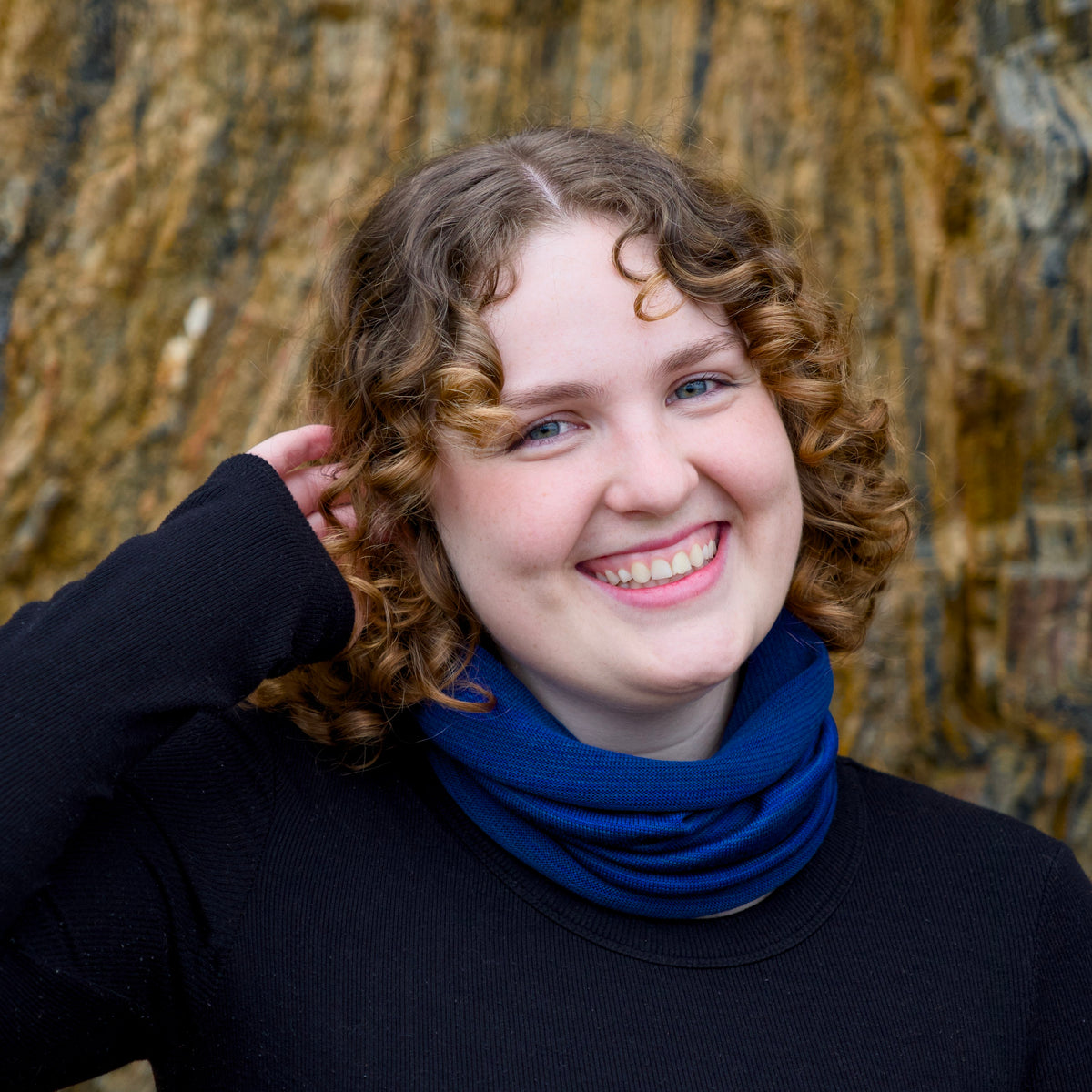Sapphire Blue Merino Beanie Wrap