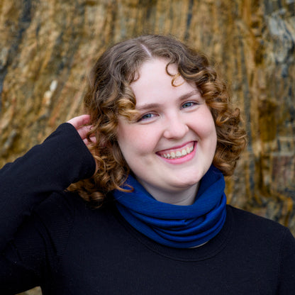 Sapphire Blue Merino Beanie Wrap