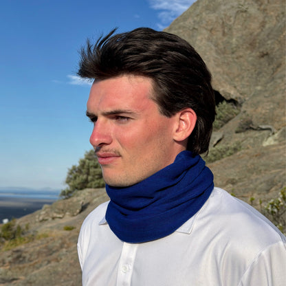 Sapphire Blue Merino Beanie Wrap