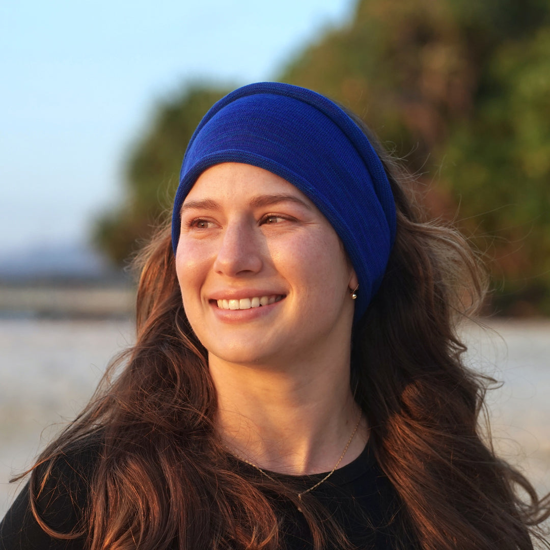 Merino Wide Headband - Lapis Blues