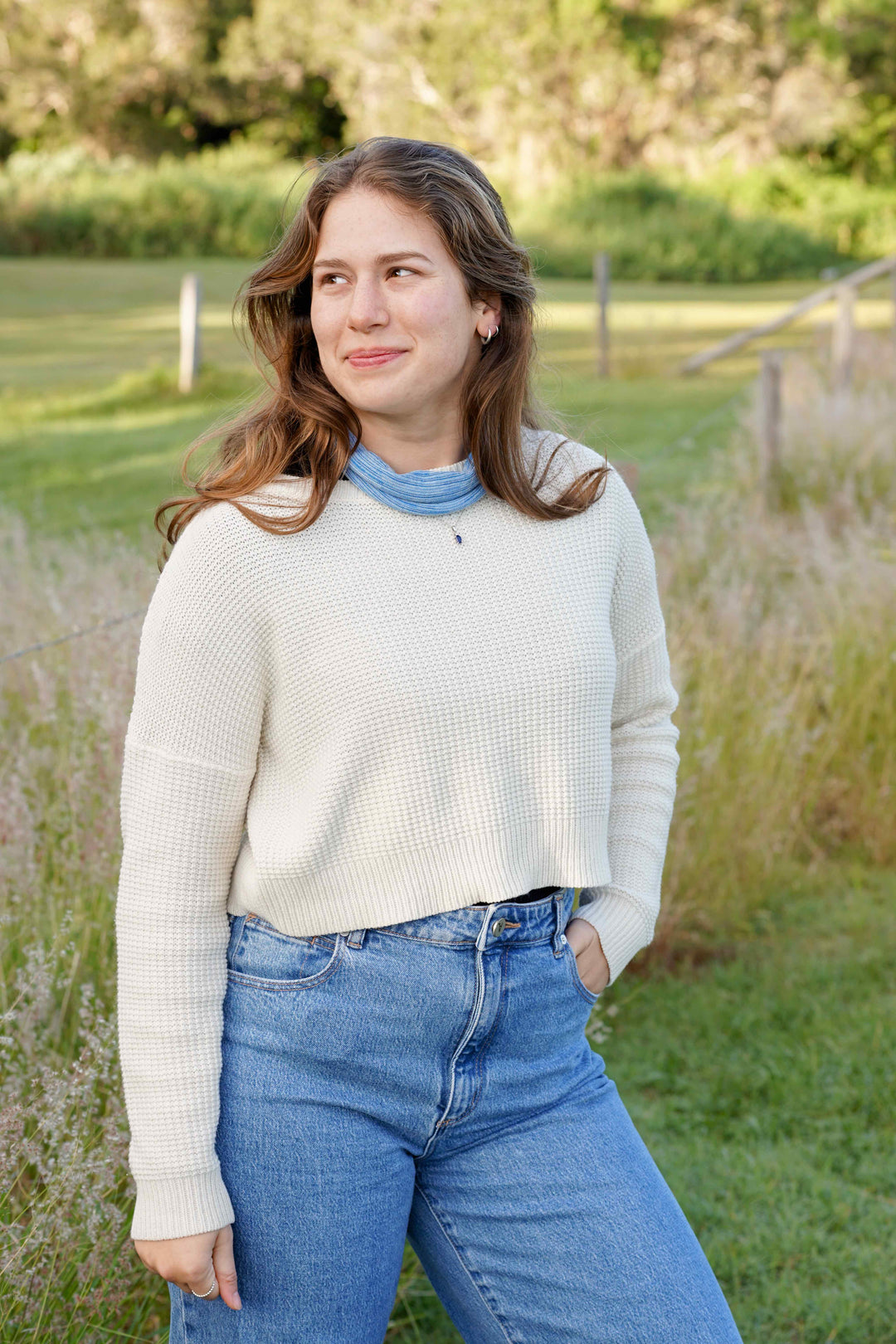 Merino Wide Headband - Ice Blues