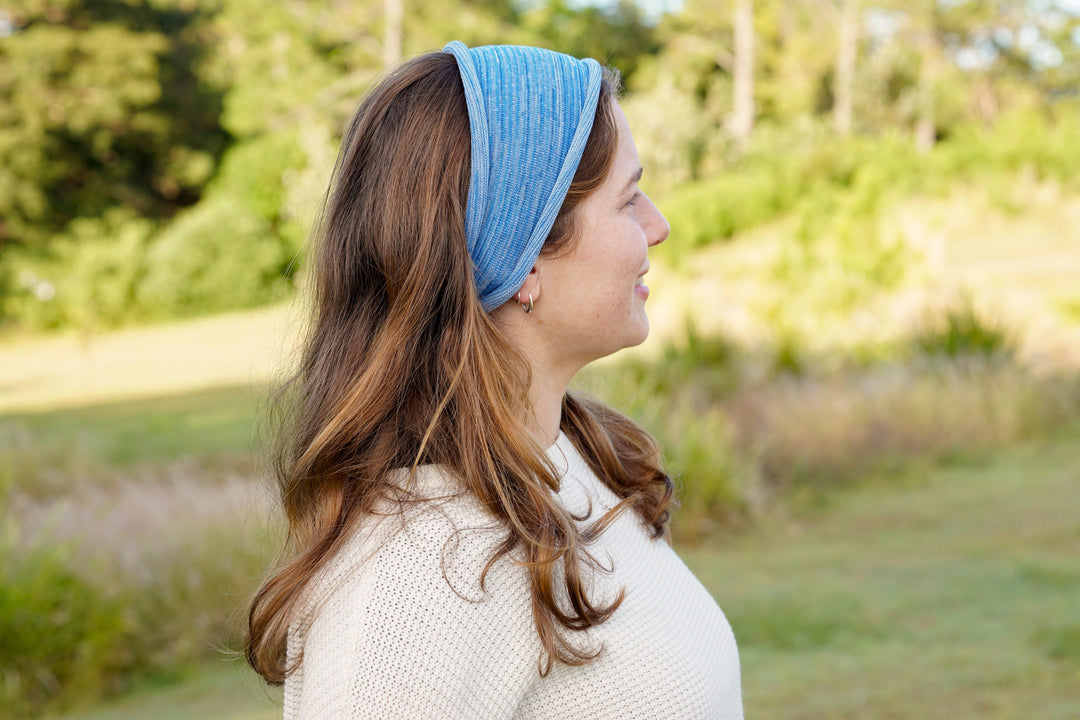 Merino Wide Headband - Ice Blues
