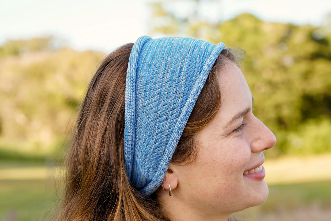 Merino Wide Headband - Ice Blues
