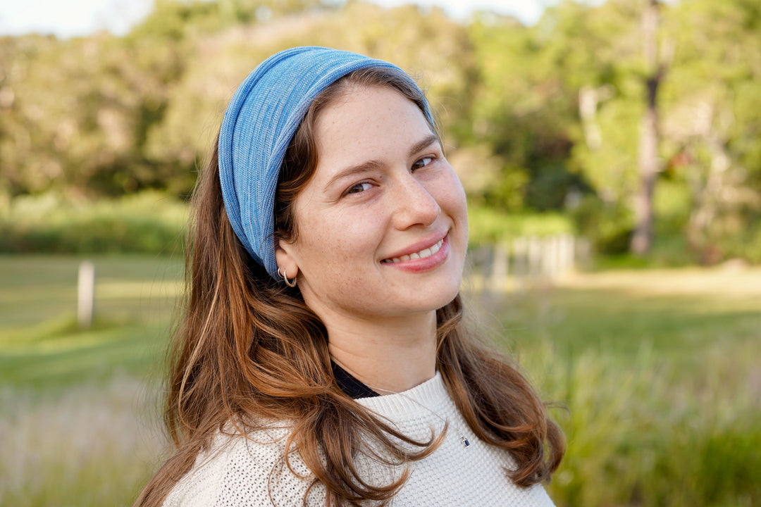 Merino Wide Headband - Ice Blues