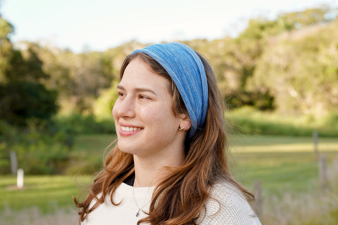 Merino Wide Headband - Ice Blues