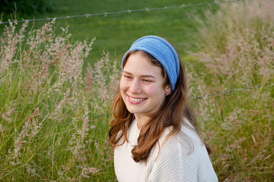 Merino Wide Headband - Ice Blues
