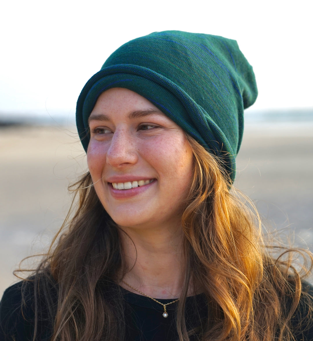 Merino Beanie Wrap - Forest Green