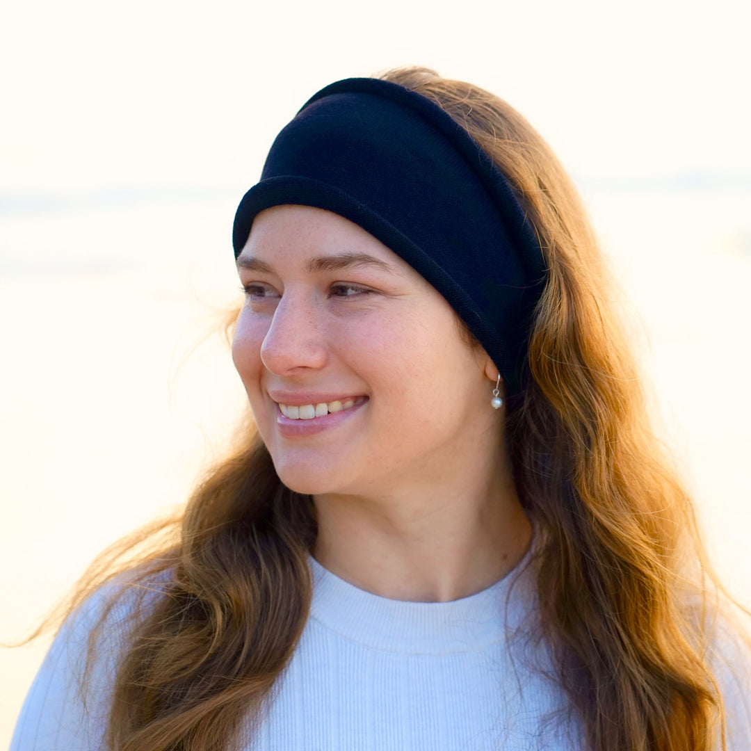 Merino Wide Headband - Black