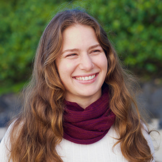 Rustic Plum Merino Beanie Wrap