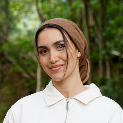 Tan Merino Beanie Wrap