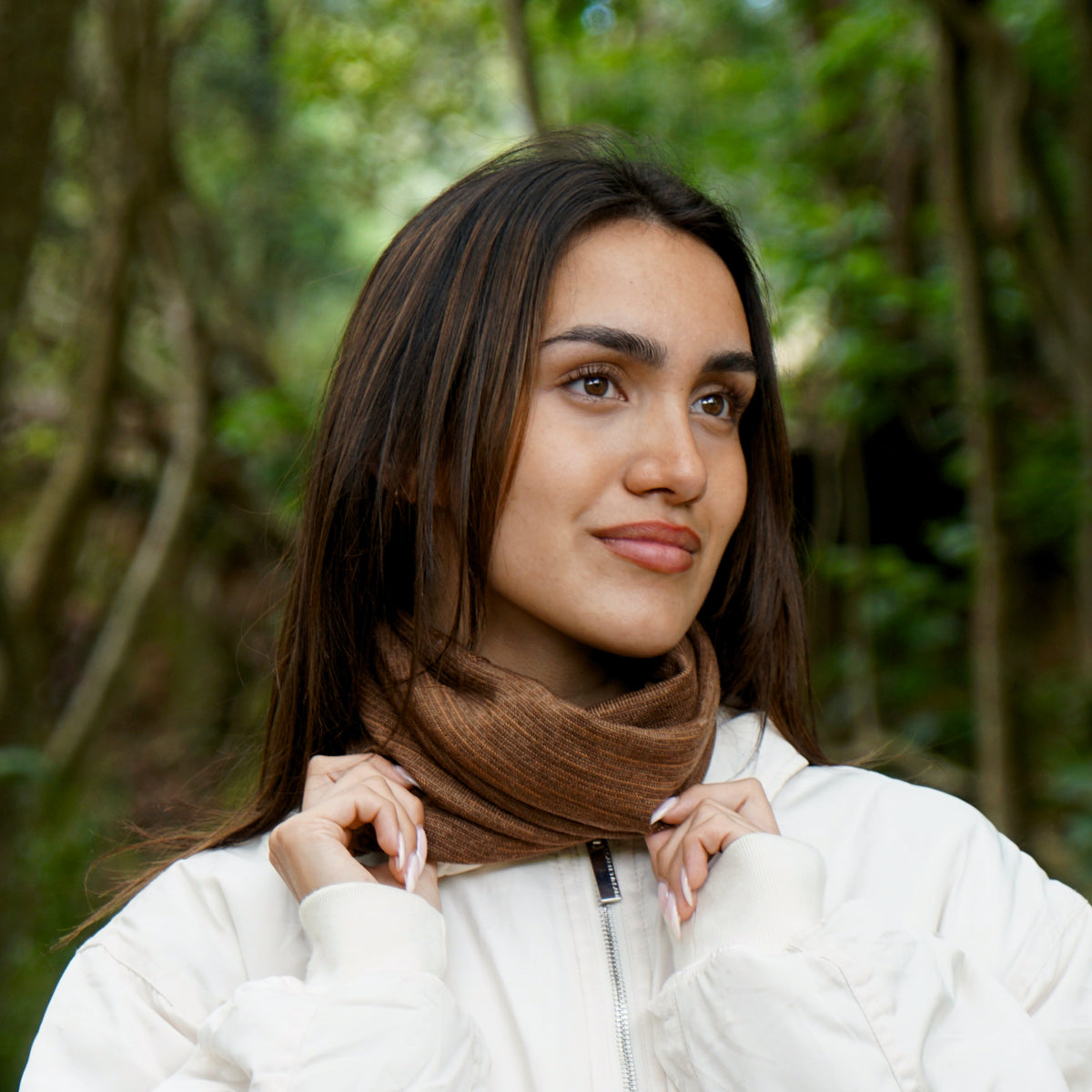 Tan Merino Beanie Wrap