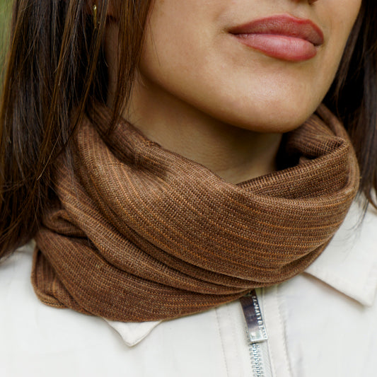 Tan Merino Beanie Wrap