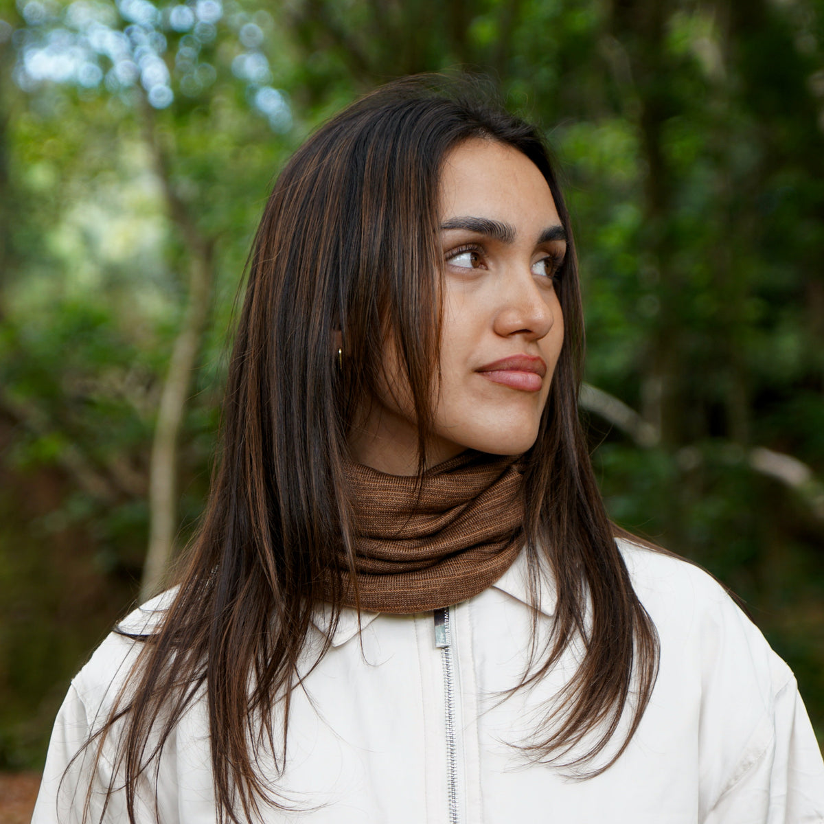 Tan Merino Beanie Wrap