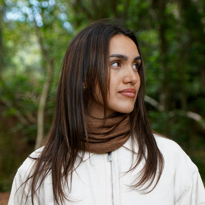 Tan Merino Beanie Wrap