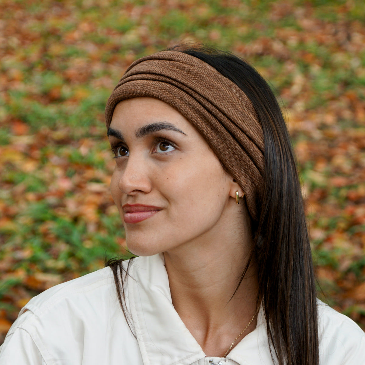 Tan Merino Beanie Wrap