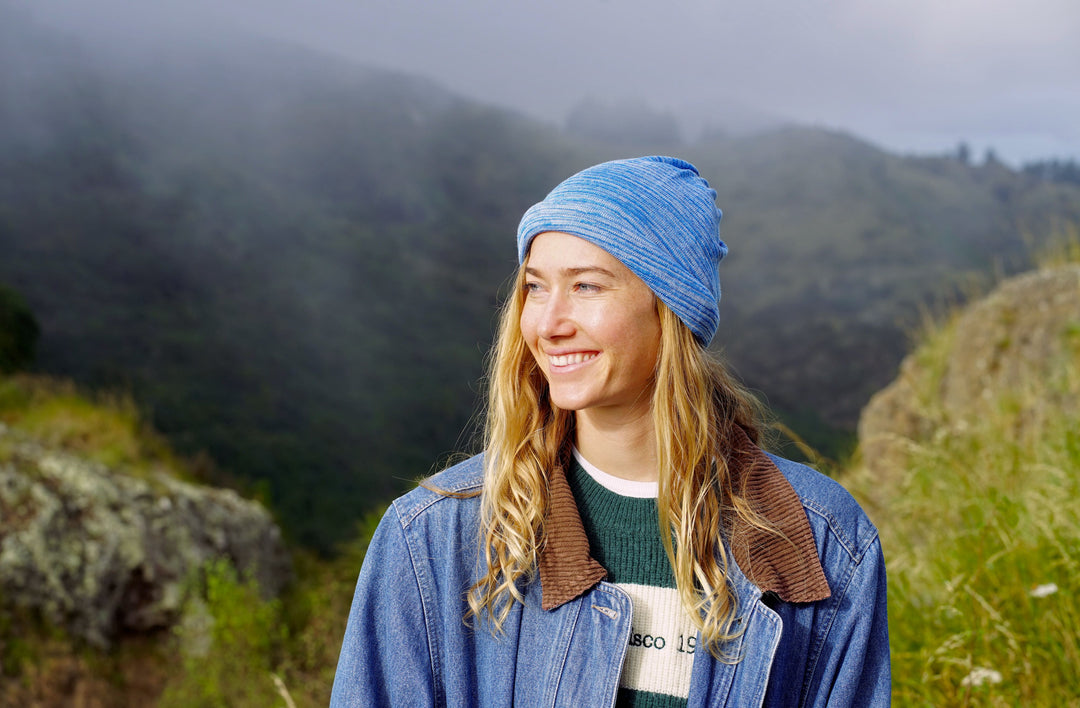 Merino Beanie Wrap - Ice Blues
