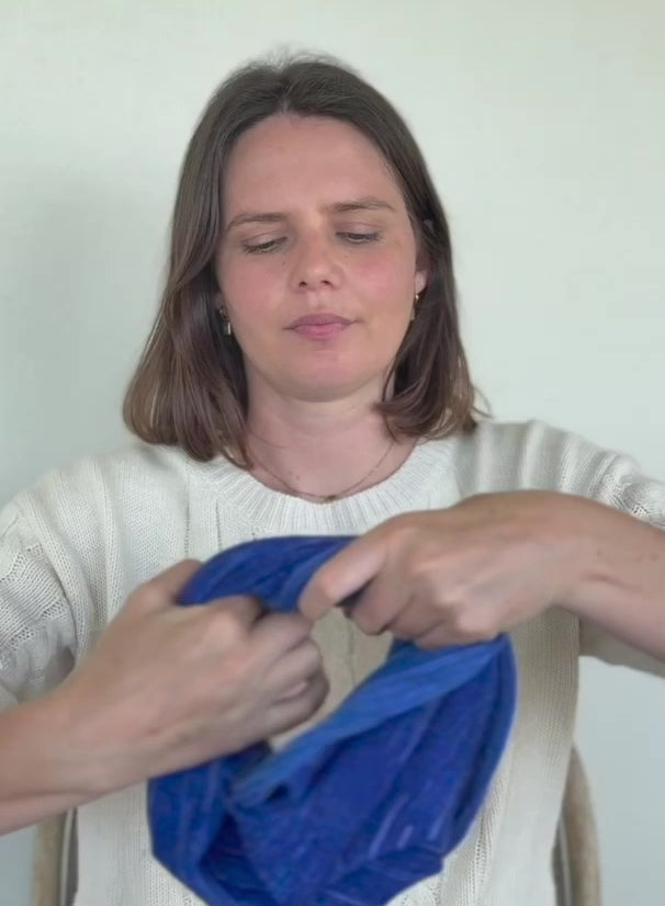 Merino Beanie Wrap - Alpine Blues
