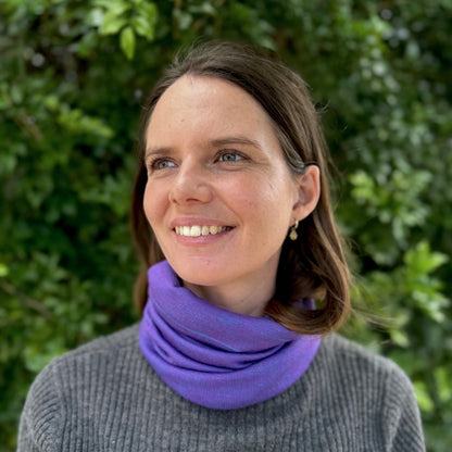 Amethyst & Blue Reversible  Merino Beanie Wrap