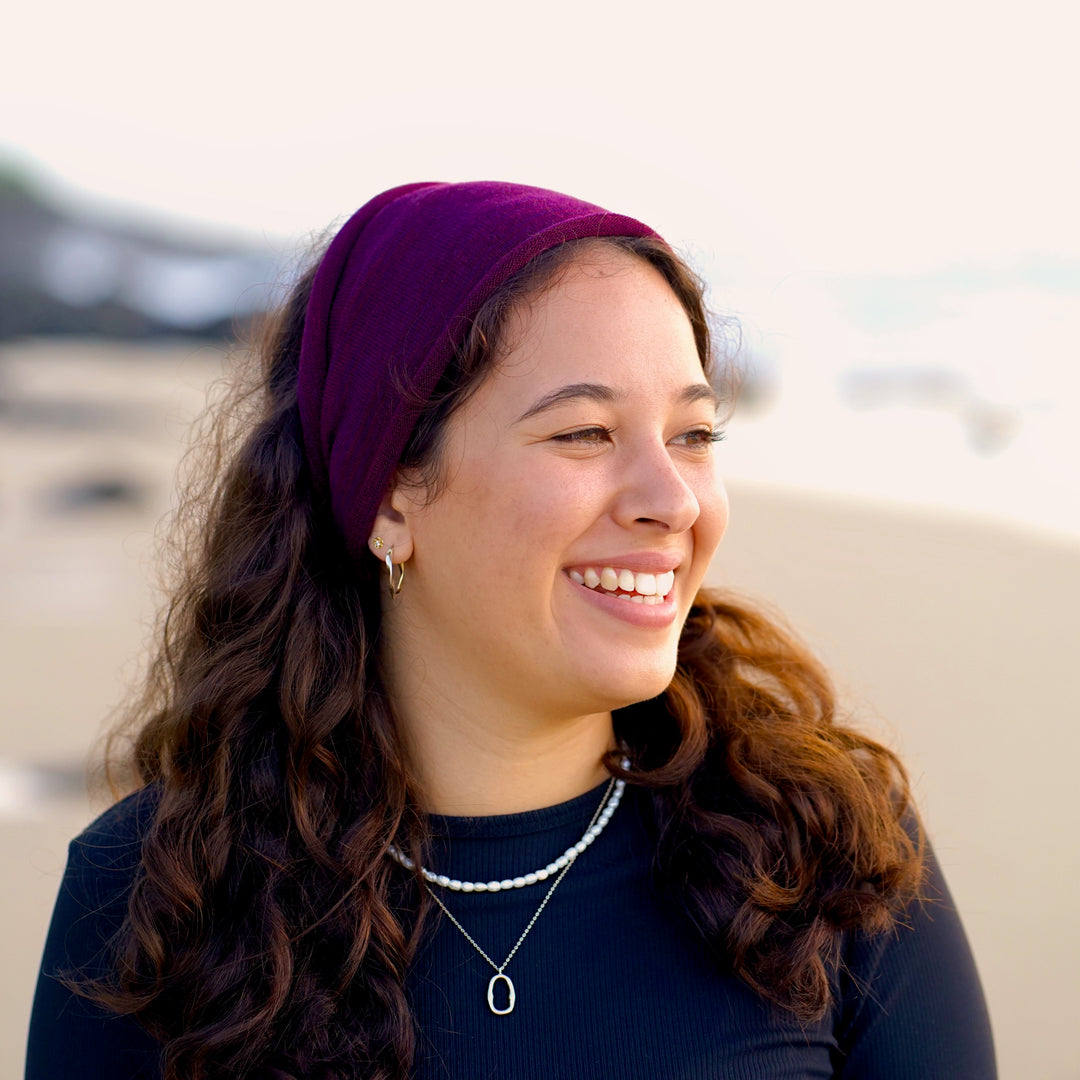 Merino Wide Headband - Rustic Plum